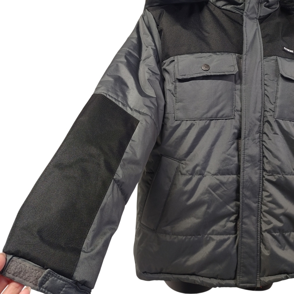 iXtreme Outfitters Hooded Charcoal Grey Oxford Parka Jacket Coat Big Boy's Sz 18 - Picture 3 of 8